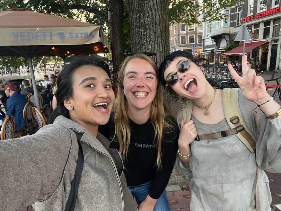 Researchers at lunch together